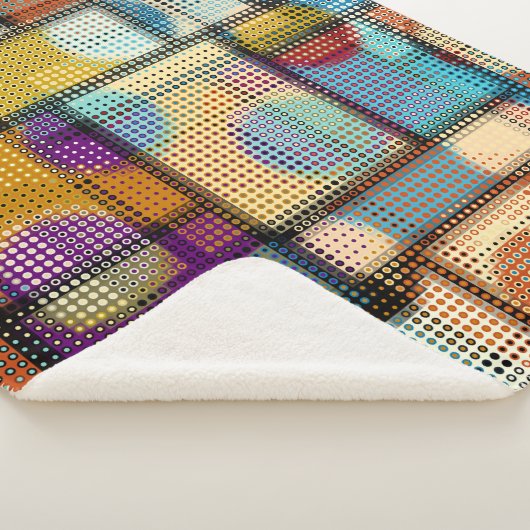 Geometrisch abstract patroon in laag-poly pixelkun sherpa deken (3/4)