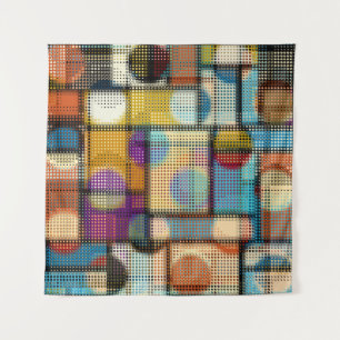 Geometrisch abstract patroon in laag-poly pixelkun wandkleed