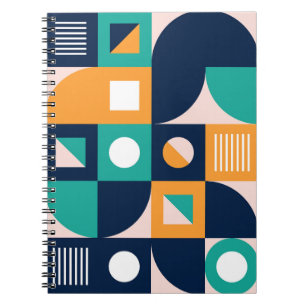 Geometrisch abstract patroon: kleurrijk, modern on notitieboek