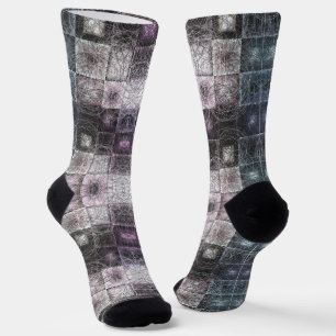 Geometrisch abstract patroon met draadframe kubuss sokken