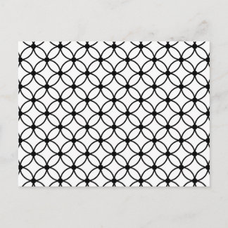 Geometrisch Abstract patroon met zwart-wit Retro Briefkaart