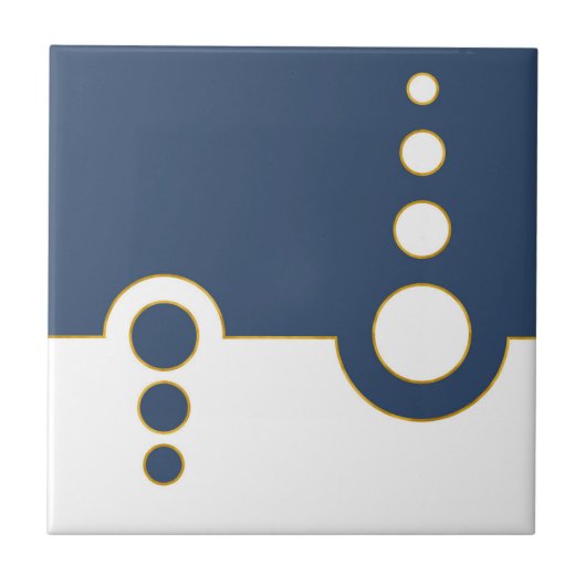 Geometrisch, abstract patroon, modern, cirkels tegeltje (Voorkant)