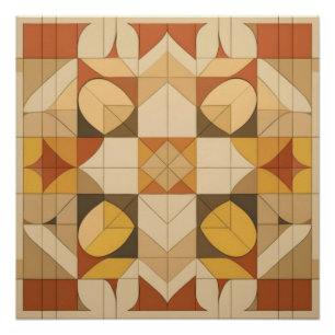 Geometrisch Abstract patroon – warme tonen Perfect Poster