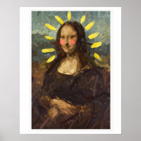 Geometrisch, abstract, portret, mona lisa Poster