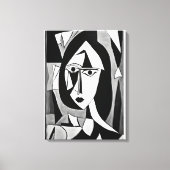 Geometrisch Abstract Portret van Vrouw Canvas Afdruk (Voorkant)