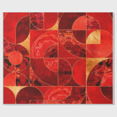 Geometrisch Abstract - Rode texturen en goud Cadeaupapier (Vlak)