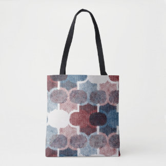 Geometrisch Abstract rood blauw patroon Draagtas