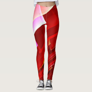 Geometrisch abstract rood patroon leggings