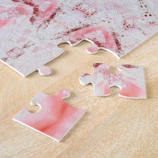 Geometrisch abstract roze roze roze roze roze roze legpuzzel (Zijkant)