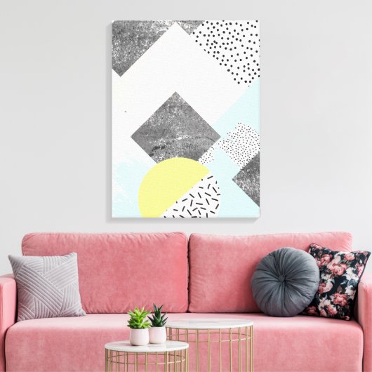 Geometrisch Abstract Scandi-ontwerp Canvas Afdruk (Insitu (Woonkamer))