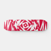 Geometrisch Abstract White & Red Illusion Skateboa Skateboard (Horizontaal)