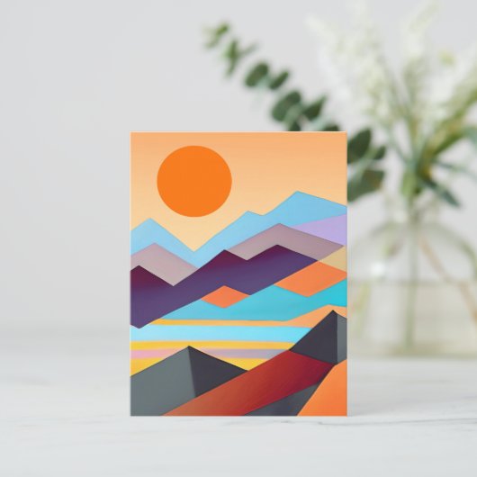 Geometrisch Abstract zuidwestelijke bergen Briefkaart (Staand voorkant)