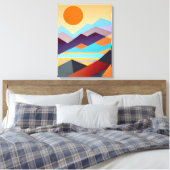 Geometrisch Abstract zuidwestelijke bergen Canvas Afdruk (Insitu (Slaapkamer))