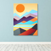 Geometrisch Abstract zuidwestelijke bergen Canvas Afdruk (Insitu (Houten vloer))