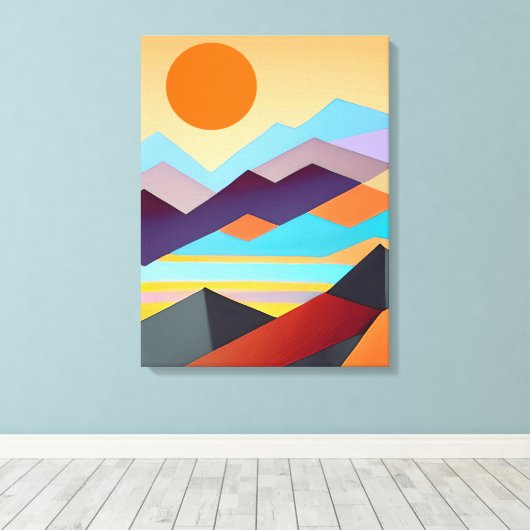 Geometrisch Abstract zuidwestelijke bergen Canvas Afdruk (Insitu (Houten vloer))