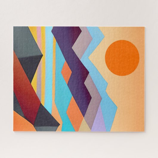 Geometrisch Abstract zuidwestelijke bergen Legpuzzel (Horizontaal)