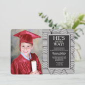 Geometrisch Afstuderen Fotouitnodiging Kaart (Staand voorkant)