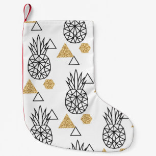 Geometrisch ananas gouden Stippen patroon. Kleine Kerstsok