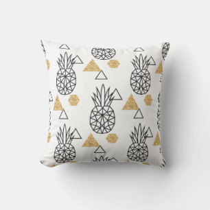 Geometrisch ananas gouden Stippen patroon. Kussen