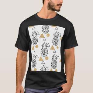 Geometrisch ananas gouden Stippen patroon. T-shirt