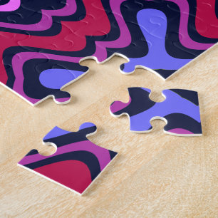 Geometrisch arabesk patroon in levendig roze en bl legpuzzel