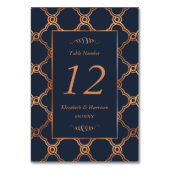 Geometrisch Art Deco Gatsby Trouwnummer Kaart (Achterkant)