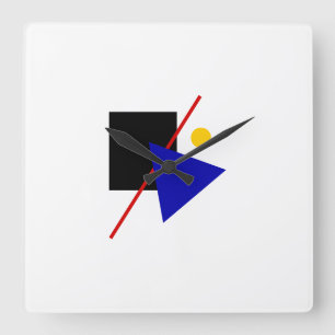 Geometrisch Bauhaus-ontwerp Vierkante Klok
