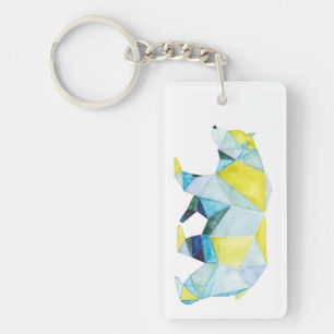 Geometrisch Beer Dier Sleutelhanger