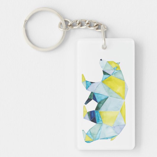 Geometrisch Beer Dier Sleutelhanger (Voorkant)