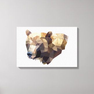 Geometrisch Beer Illustratiescanvas Canvas Afdruk