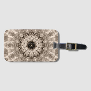 geometrisch, beige, bruin, mandala bagagelabel
