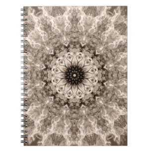 geometrisch, beige, bruin, mandala notitieboek