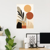 Geometrisch blad: Abstracte uitlegging Poster (Thuiskantoor)