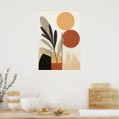 Geometrisch blad: Abstracte uitlegging Poster (Keuken)