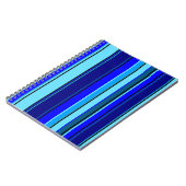 Geometrisch blauw barcodepatroon notitieboek (Linkerzijde)