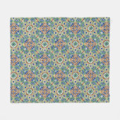 geometrisch blauw groen en bruin Fleece Blanket (Voorkant (Horizontaal))