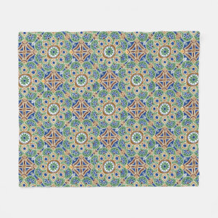 geometrisch blauw groen en bruin Fleece Blanket Deken