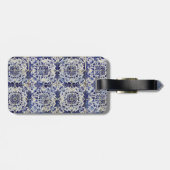 Geometrisch Blauw-heuppatroon Bagagelabel (Achterkant horizontaal)