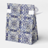  Geometrisch Blauw-heuppatroon Bedankdoosjes (Achterkant)