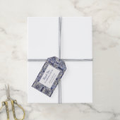  Geometrisch Blauw-heuppatroon Cadeaulabel (Met Touw)