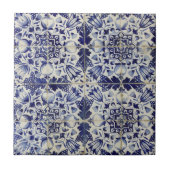  Geometrisch Blauw-heuppatroon Tegeltje (Voorkant)