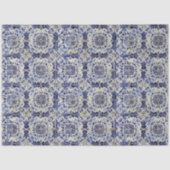  Geometrisch Blauw-heuppatroon Tissuepapier (Voorkant)