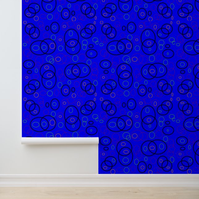 Geometrisch blauw ontwerp behang (Applicatie)
