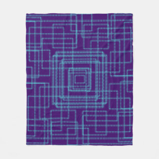 Geometrisch blauw patroon fleece deken