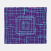 Geometrisch blauw patroon fleece deken (Voorkant (Horizontaal))
