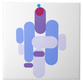 geometrisch blauw patroon tegeltje