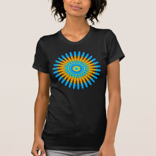 Geometrisch blauw Sinaasappel Mandala Design-68567 T-shirt