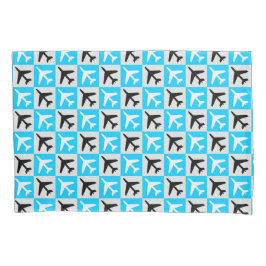 Geometrisch Blauw Wit Luchtvaart Jets Vliegtuig Kussensloop