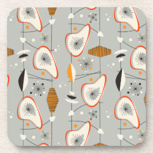 Geometrisch Blauwgroen en blauw patroon Bier Onderzetter