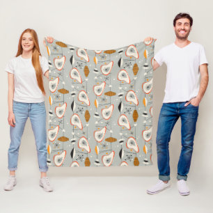Geometrisch Blauwgroen en blauw patroon Fleece Deken
